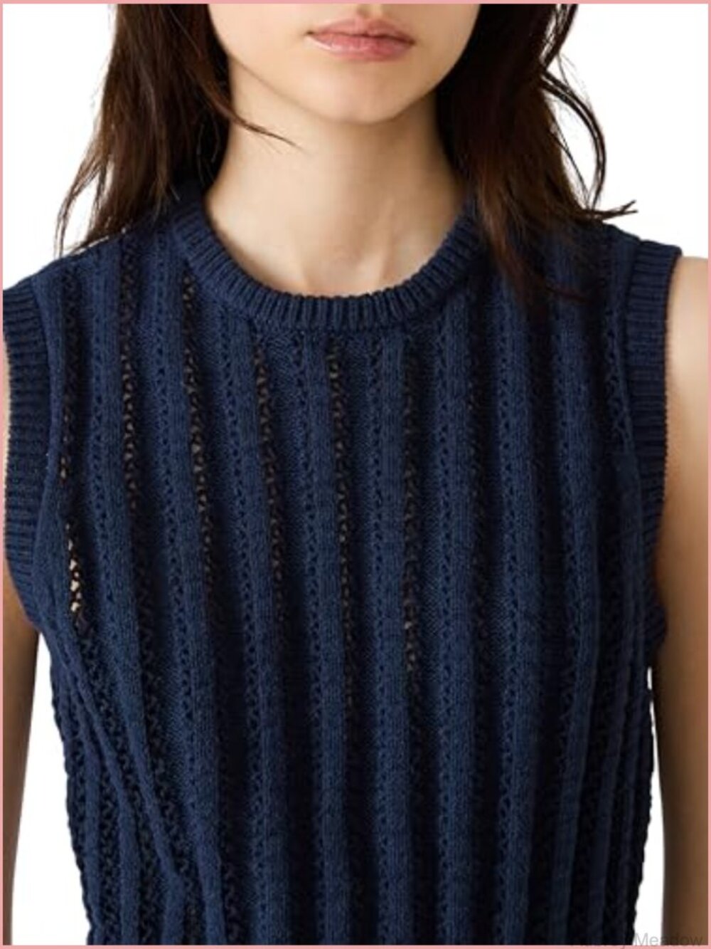 Sleeveless Sweater Vest - Chunky Knit Pullover - Picture 4 of 4